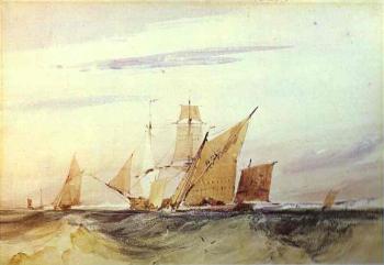 Richard Parkes Bonington : Shipping Off the Coast of Kent